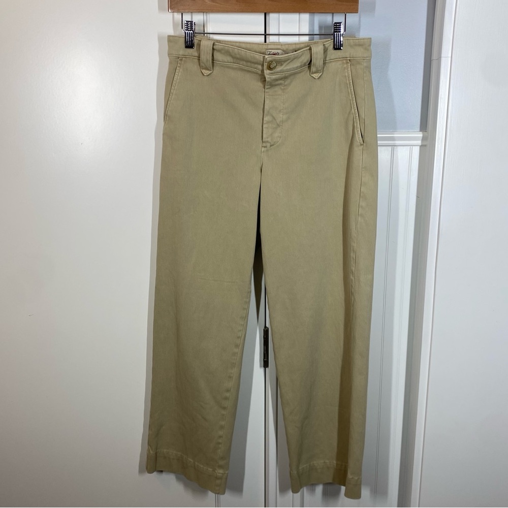 Faherty Women’s Beige Khaki Straight Leg Pants Size 6 Cotton Blend Chino Style‎